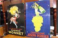 Pair of vintage style advertising block mounted