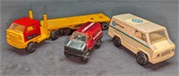 3 Vintage Tonka Semi & Van Toy Cars
