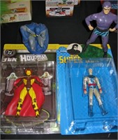 Hourman, Ferro Lad and a Batman plastic figures