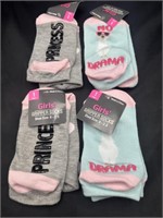 4pr Girls Fashion Gripper Socks Shoe SIze 9-2.5