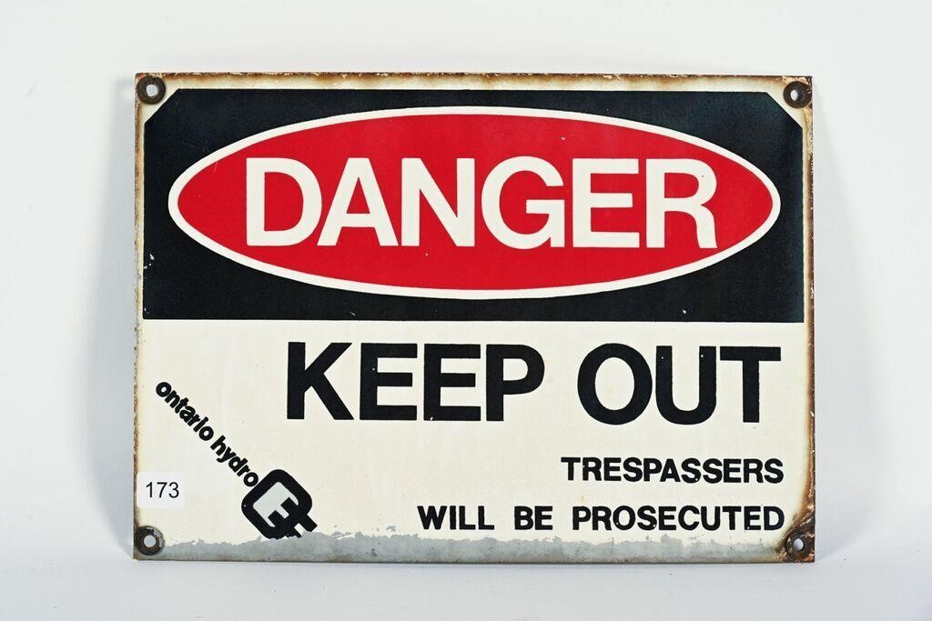 ONTARIO HYDRO DANGER KEEP OUT SSP SIGN