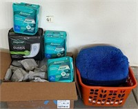T - LOT OF PERSONAL CARE ITEMS & PILLOWS (G1)