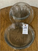 7 - Anchor Hocking Clear Glass 9in Pie Plates