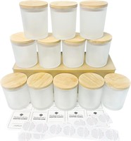 CONNOO 12Pack 10oz Frosted Candle Jars w/Lids