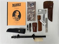 Pocket Knives, Scope, Leather Sheaths and More