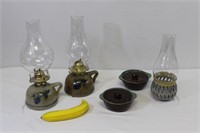 Ceramic Oil Lamps, Candleholder and Bowls