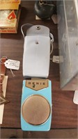 Vintage MCM Genie Transistor Radio Blue Works