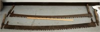 (2) Antique 2-Man Saws See Photos for Details