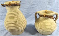 2- CLAY POTTERY VASES *DECOR