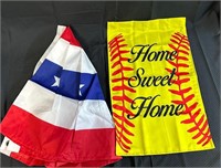 "Home Sweet Home" Banner with Patriotic Flag