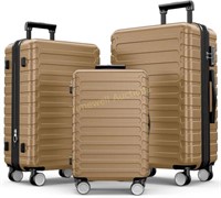 SHOWKOO 3pcs Luggage Set  ABS Hardshell - Champaig