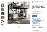 E6210  Amolife Loft Bed Wood  Metal Black