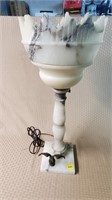 22" H Large Antique Marble Table Lamp