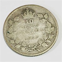 Silver 1920 Canada 10 Cent Coin