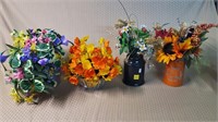 Lot of Faux Flower Arrangements