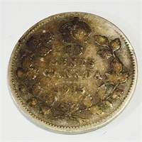 Silver 1913 Canada 10 Cent Coin