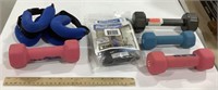 Hand weights w/Blue Ranger shoulder puller