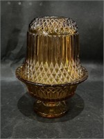 VTG Amber Glass Fairy Lamp