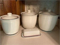 Pfaltzgraff Canisters and Butter Dish