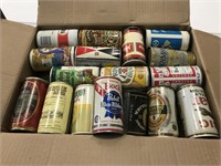 Collection of vintage cleaned beer cans