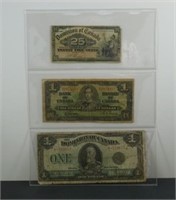 3 Older Canadian Currency Pieces - 1900