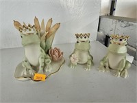 3 Lenox frogs