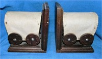 Pair Vintage Covered Wagon Bookends