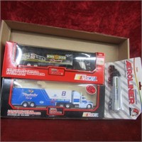 (3) Diecast Nascar semi truck and trailers. New.