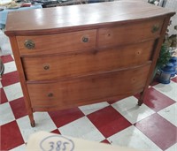 Old mahogany bow front chest drawers dresser paw