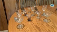 Assorted plastic & glass glasses