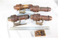Lot of 4 Antique Railroad Lamp Bases - no glass