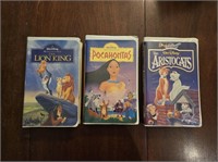 3 Disney VHS Vintage Clamshell Cases