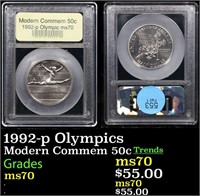 1992-p Olympics Modern Commem Half Dollar 50c Grad