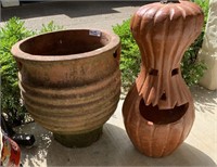 Large Terra Cotta planter & Halloween pumpkin