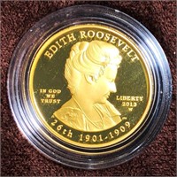 2013-W $10 Edith Roosevelt Gold Coin 1/2Oz PR