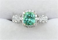 Platinum 1.55 Ct Columbian Emerald & Diamond Ring