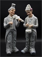 Pair of KPM Porcelain Clown Musician Figures
