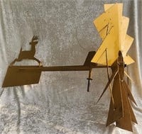 Yellow John Deere Metal Windmill Topper