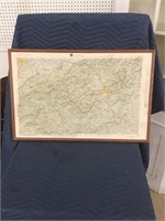 Vintage Knoxville Topographic Map Framed Includes
