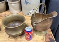 Farberware Planter & Copper Brass Scuttle -Lot