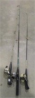 3 Zebco Fishing Rods & Reels