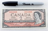 Billet de 2$ CANADA 1954 EXTRA-FINE LAWSON-BOUEY