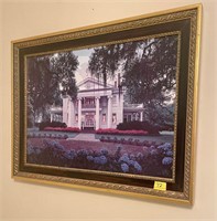 Framed print southern home 12-94 antebellum house