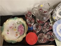 Juice Pitcher Set with Porcelain Decorated Bowl