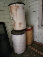 3 - 40gal cardboard barrels
