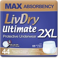 LivDry Ultimate XXL Adult Incontinence Underwear,