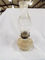 Vintage diamond Cut Glass Oil Kerosene Lamp