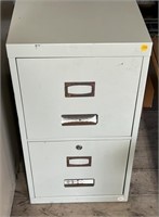 2 Drawer metal filing cabinet. 15" x 15" x 27"