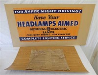 LOT GENERAL ELECTRIC LIGHTING SERVICE CLOTH SIGNS