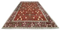 CONTEMPORARY FLORAL MACHINE WOVEN WOOL RUG